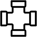 Pipe Cross Vector SVG Line Icon