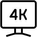 4K Monitor Vector SVG Line Icon