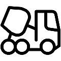 Concrete Truck Vector SVG Line Icon