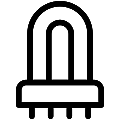 Fluorescent Lamp Vector SVG Line Icon