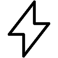 Lightning Bolt Vector SVG Line Icon