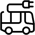 Electric Bus Plug Vector SVG Line Icon