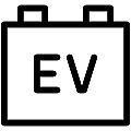 Ev Car Battery Vector SVG Line Icon