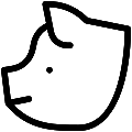 Pig Head Side Vector SVG Line Icon