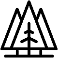 Coniferous Forest Vector SVG Line Icon