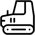 Crawler Tractor Vector SVG Line Icon