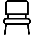 Visitor Office Chair Vector SVG Line Icon