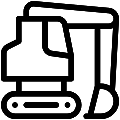 Crawler Excavator Vector SVG Line Icon