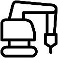 Demolition Robot Vector SVG Line Icon