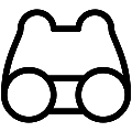Binoculars Vector SVG Line Icon