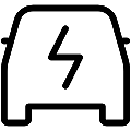 Electric Car Vector SVG Line Icon