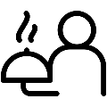 Room Service Vector SVG Line Icon