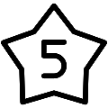Star Five Vector SVG Line Icon