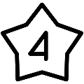 Star Four Vector SVG Line Icon