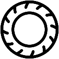 Motorcycle Tyre Vector SVG Line Icon