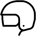 Open Face Helmet Vector SVG Line Icon