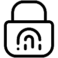 Fingerprint Lock Vector SVG Line Icon