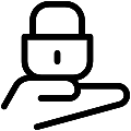 Hand Lock Vector SVG Line Icon