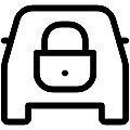 Locked Car Vector SVG Line Icon