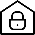 Locked House Vector SVG Line Icon