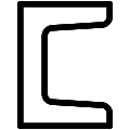 Channel Bar Steel 2 Vector SVG Line Icon