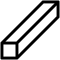 Steel Square Rod Bar Vector SVG Line Icon