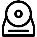 UI Cd Rom Drive Vector SVG Line Icon