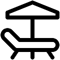 UI Chaise Lounge Vector SVG Line Icon