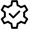 UI Cogwheel Check Vector SVG Icon
