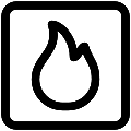 UI Fire Square Vector SVG Line Icon