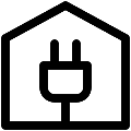 UI Home Plug Vector SVG Line Icon
