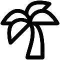 UI Palm Tree Vector SVG Line Icon