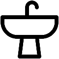 UI Pedestal Sink Vector SVG Line Icon
