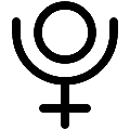 UI Pluto Astrology Vector SVG Line Icon