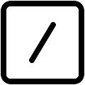 UI Slash Square Vector SVG Line Icon