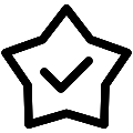 UI Star Check Vector SVG Line Icon