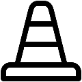 UI Traffic Cone Vector SVG Line Icon
