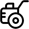 UI Walk Behind Tractor Vector SVG Line Icon
